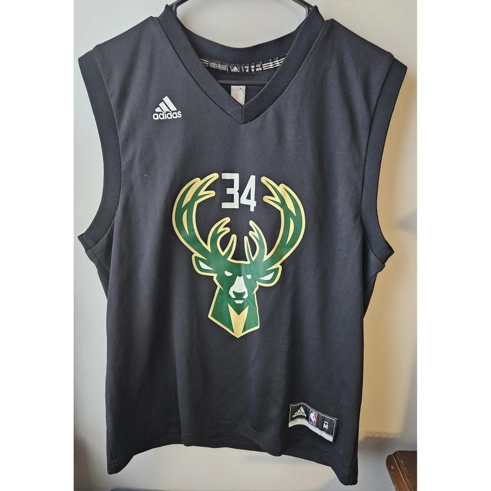 Adidas X Giannis Antetokounmbo‎ Milwaukee Bucks Jersey Black Size Medium EUC